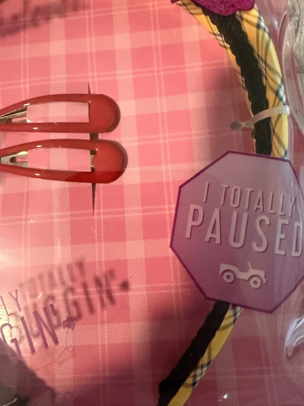 Clueless x Revolution Yellow Plaid Hair Accessory Set - Picture 6 of 6